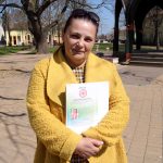 Jónás Jánosné, a Békés Megyei Roma Nemzetiségi Önkormányzat elnöke (Fotó: Hegedűs Éva)