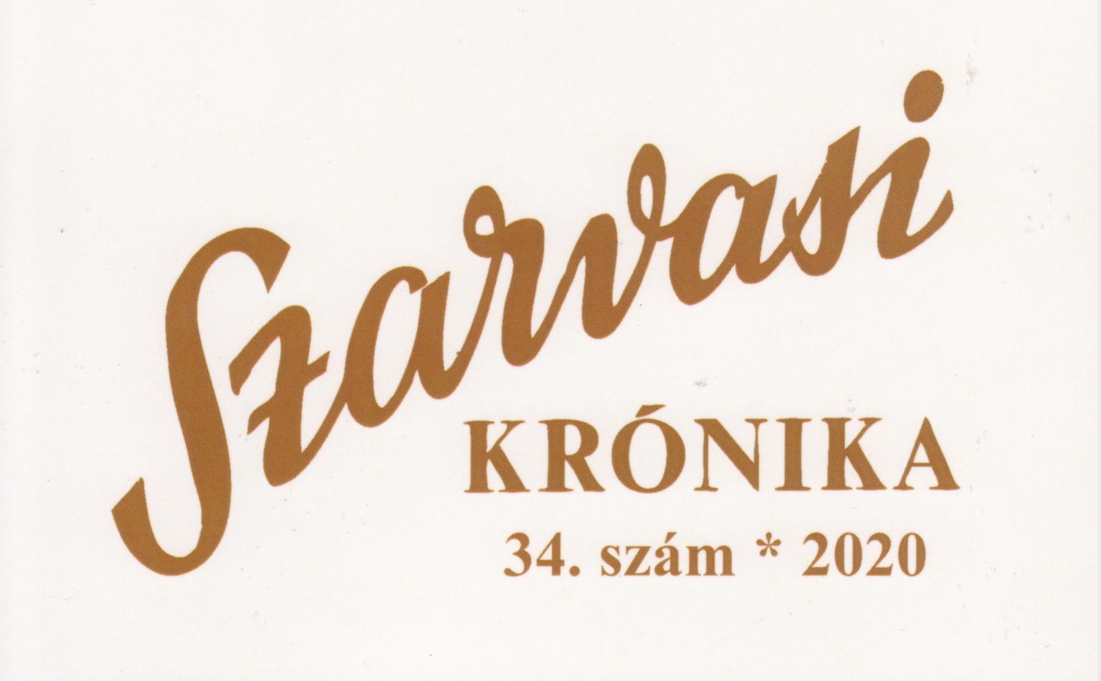 A Szarvasi Krónika 34. számának címlapja