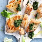 nyárson sült, spenótpesztós pulykamell