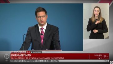 Gulyás Gergely a mai Kormányinfón