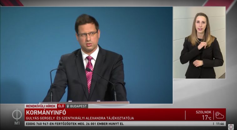 Gulyás Gergely a mai Kormányinfón