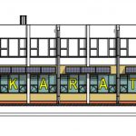 Részlet a karateközpont homlokzati tervéből