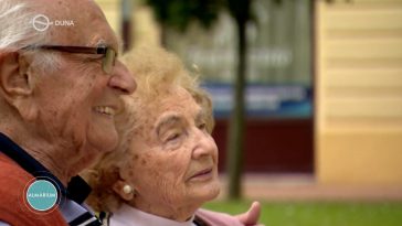 Papp Laci bácsi és Dankó Margitka a Duna TV felvételén