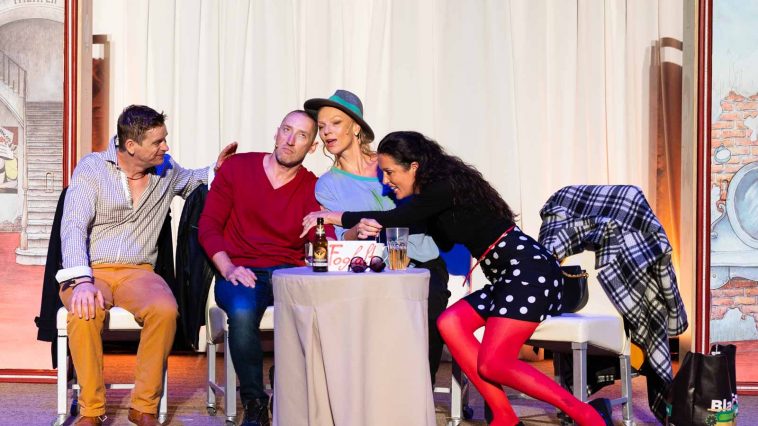 Boronyák Gergely, Timkó János, Szvrcsek Anita és Vanya Tímea a Sors bolondjaiban