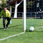 Juhász Zoltán csak szemmel tudta követni Virág Imre lövését, ami a Hunyadi egyenlítőgólját jelentette