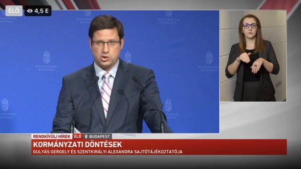 Gulyás Gergely a délutáni Kormányinfón