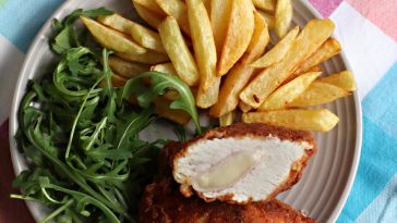 Pulykamell cordon bleu házi sült krumplival
