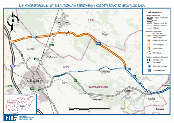 Az M44 Kecskemét-Szentkirály közötti szakasza