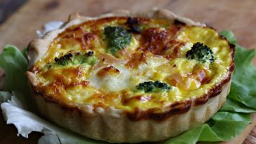 Pulykamellsonkás-brokkolis quiche
