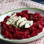 Céklás rizottó pulykamellel