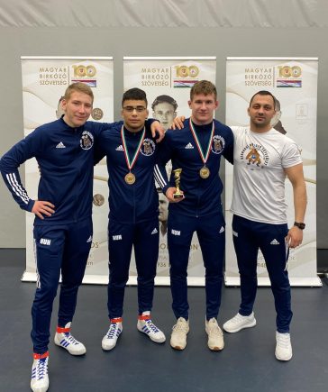 Balázs Gergely, Tóth Dominik, Hajduch Nándor és edzőjük, Sükösd Attila