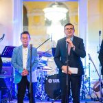 Dr. Kiss Imre plébános, Babák Mihály polgármestere, Domokos László, az Állami Számvevőszék elnöke és Bíró Gyula intézményvezető