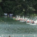 Keller Gergő a 7-es (alulról a harmadik) pályán a K1 200-asok rajtjánál