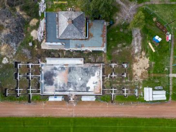 Az Erzsébet ligeti sportpálya készülő lelátója