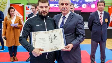Ruzsinszki György és dr. Mészáros János, a Magyar Karate Szakszövetség elnöke