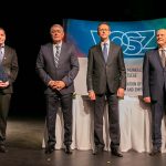 Bődi Péter, az INTEGRÁL Építő Zrt. vezérigazgatója, Eppel János, a Vállalkozók és Munkáltatók Országos Szövetségének elnöke, Varga Mihály pénzügyminiszter és dr. Lits József, a VOSZ Ellenőrző Bizottságának elnöke