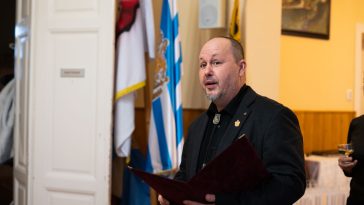 Sinka Imre, Békésszentandrás polgármestere köszönti a település vállalkozóit 2023. január 27-én