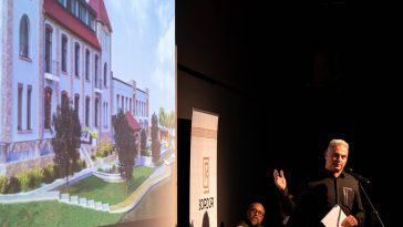 Barna Antal, a Bordűr Hotel megálmodója a 2023. március 13-i bemutatón.