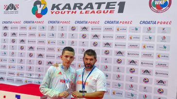 Ruzsinszki Balázs és Ruzsinszki György a poreci WKF Youth League-en 2023. július 2-án.