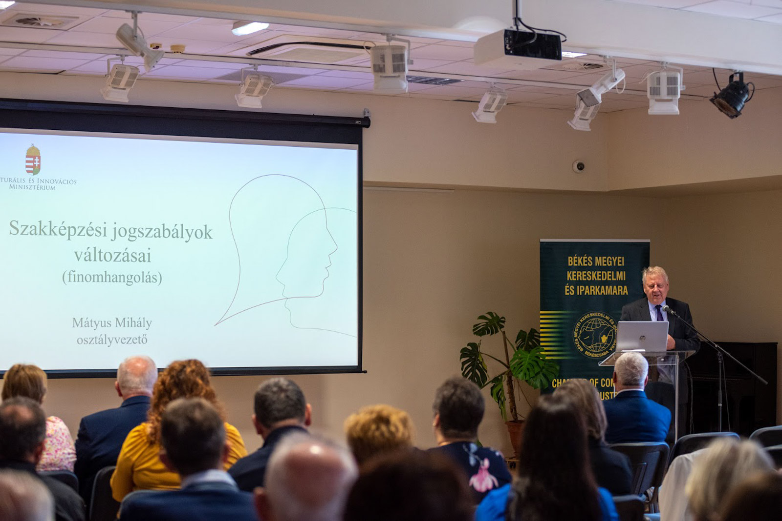 Mátyus Mihály, a Kulturális és Innovációs Minisztérium Szakképzési, Szabályozási és Intézményirányítási osztályvezetője.