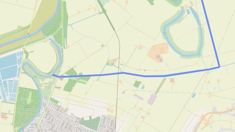 A Malom-zugi-főcsatorna vonalát követő új Körös-ág sematikus rajza.