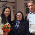 Huhák Heléna, Misurné Gerő Zsuzsanna és Szécsényi András az április 19-iki díjátadón.