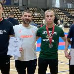 Tálas Bendegúz, Ruzsinszki György edző, Nagy Máté és Kerti Kelemen.