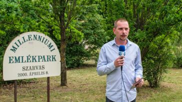 Samu Tamás Gergő sajtótájékoztatót tart 2024. június 4-én.