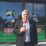 Gajdos Attila sajtótájékoztatója a Székely Mihály téren 2024. június 7-én.