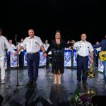 Majsai Gábor, Molnár János őrnagy, Ress Hajnalka, Márki Sándor százados és Szűcs Norbert a Szarvasi Vízi Színházban adott koncerten 2024. augusztus 24-én.