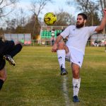 Szalai Balázs (feketében) és Magyar Tamás a Békés Vármegyei Kupa 2. fordulójában vívott mérkőzésen.
