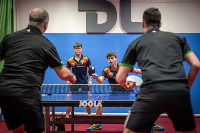 Posgay Brúnó és Botos Marcell párosa a ceglédberceli listavezetők elleni összecsapáson 2026. január 30-án.