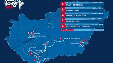 A Tour de Hongrie 2026 etapjai.