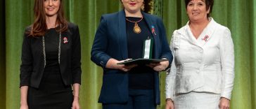 Kiss-Hegyi Anita kulturális kapcsolatokért felelős államtitkár, Csasztvan Zsuzsanna és Závogyán Magdolna kultúráért felelős államtitkár.