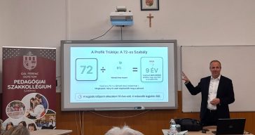 Dr. Árpási Zoltán a Gál Ferenc Egyetem Gazdasági Karának dékánja tartott érdekfeszítő előadást a legfontosabb gazdasági összefüggésekről.