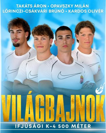 A Takáts Áron Dávid, Opavszky Milán, Lőrinczi-Csákvári Brúnó és a Kardos Olivér négyes aranyat szerzett a Kanadában zajló ifjúsági és U23-as gyorsasági világbajnokság döntőjében.